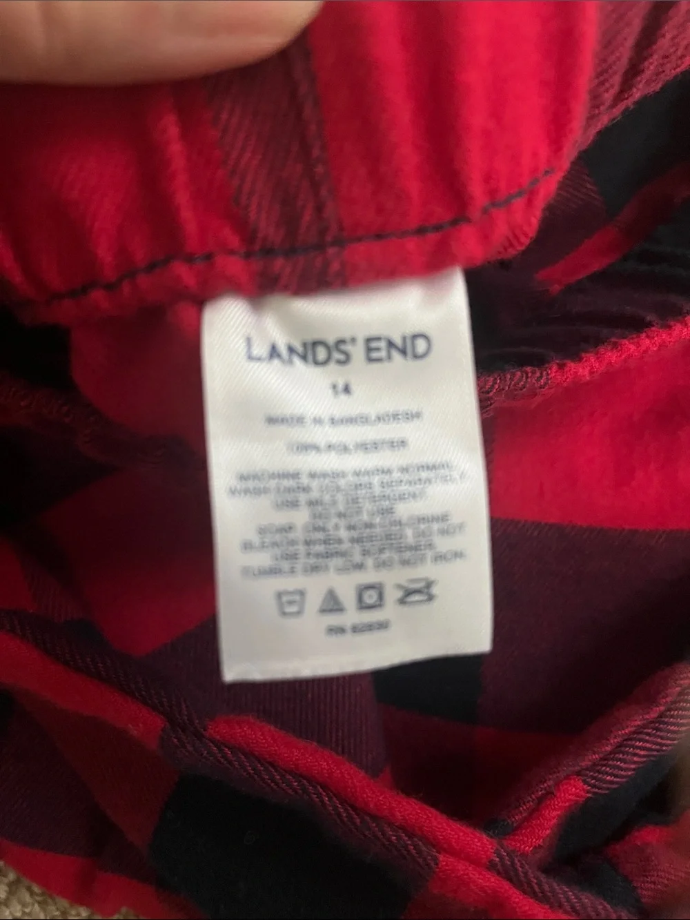 Lands' End Red and Black Buffalo Plaid Pajama bottoms